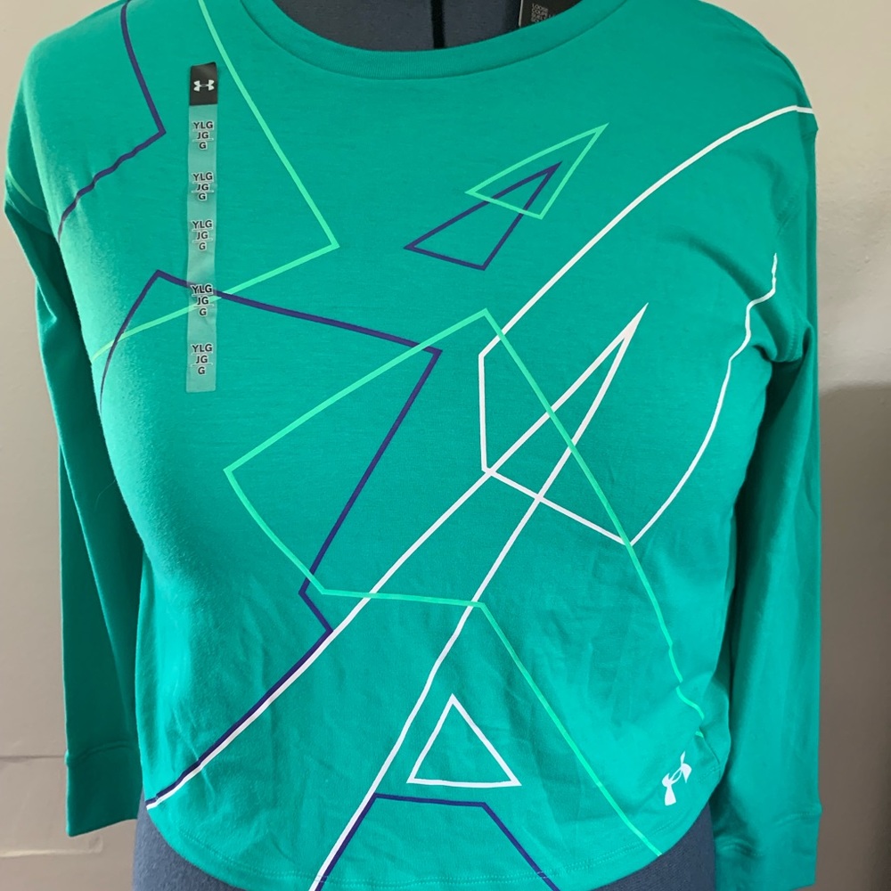 80’s style Under Armour Top. Green Youth Large